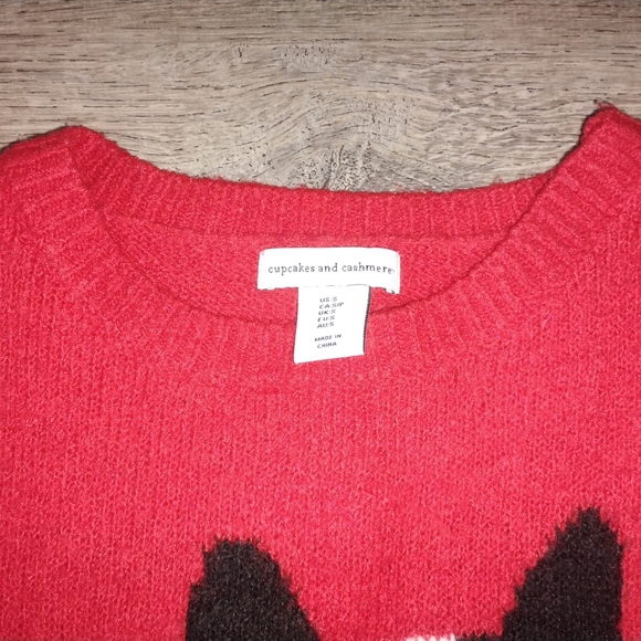 cupcakes and cashmere Red Dog Graphic Sweater - Boston Terrier Knit - Size Small - Picture 3 of 3